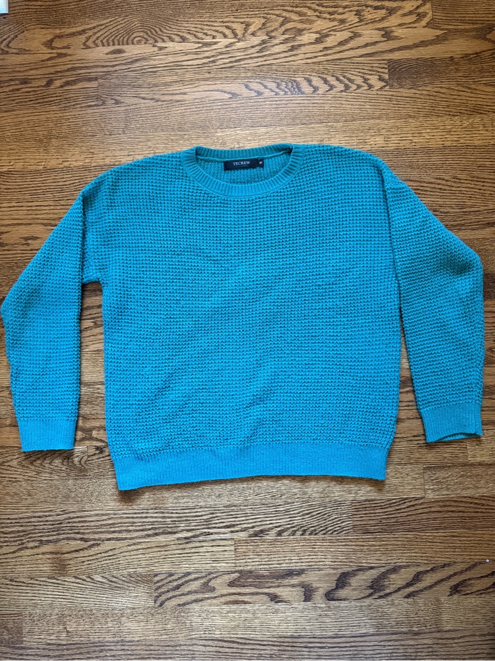 Teal Knit Crewneck Sweater
